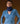 Pull col tunisien en cachemire - Bleu Azur