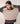 Pull col rond color block en laine mérinos - Blanc Écru
