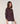 Pull col tunisien en laine mérinos - Marron Fonce