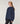 Pull oversize en grosse maille chiné - Bleu Marine
