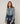 Pull oversize à capuche chiné - Bleu