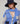 Gilet tricolore en laine mérinos - Bleu Horizon