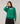 Pull col V oversize en laine - Vert Émeraude