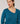 Pull encolure asymétrique en laine mérinos - Bleu Paon